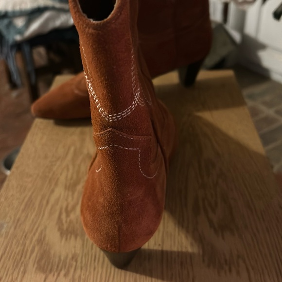 Anthropologie Silent D Taites Cowboy Boots Kitten Heeled Boots Taupe Size 40 - Picture 5 of 13
